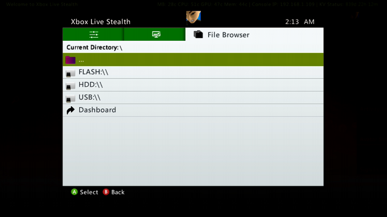 XboxLiveStealth Module Browser